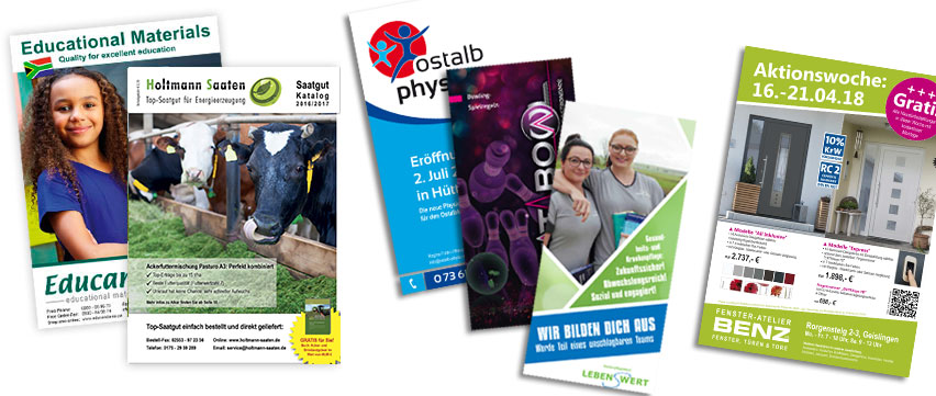 Kataloggestaltung, Flyer, Kundenmailings, Zeitungsanzeigen, Anzeigengestaltung, Werbeagentur Aalen